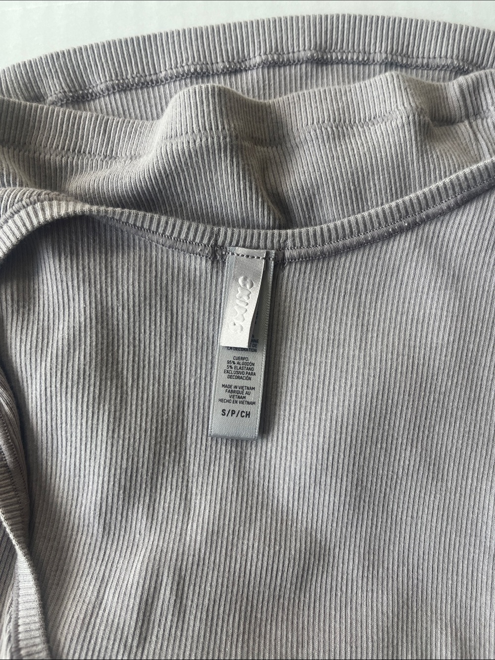 SKIMS Light Gray Ribbed Tank & Boxer Short Set - Picture 6 of 8